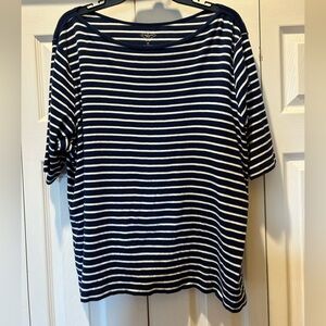 Navy and White Striped Women's Top. Ladies size 1X.